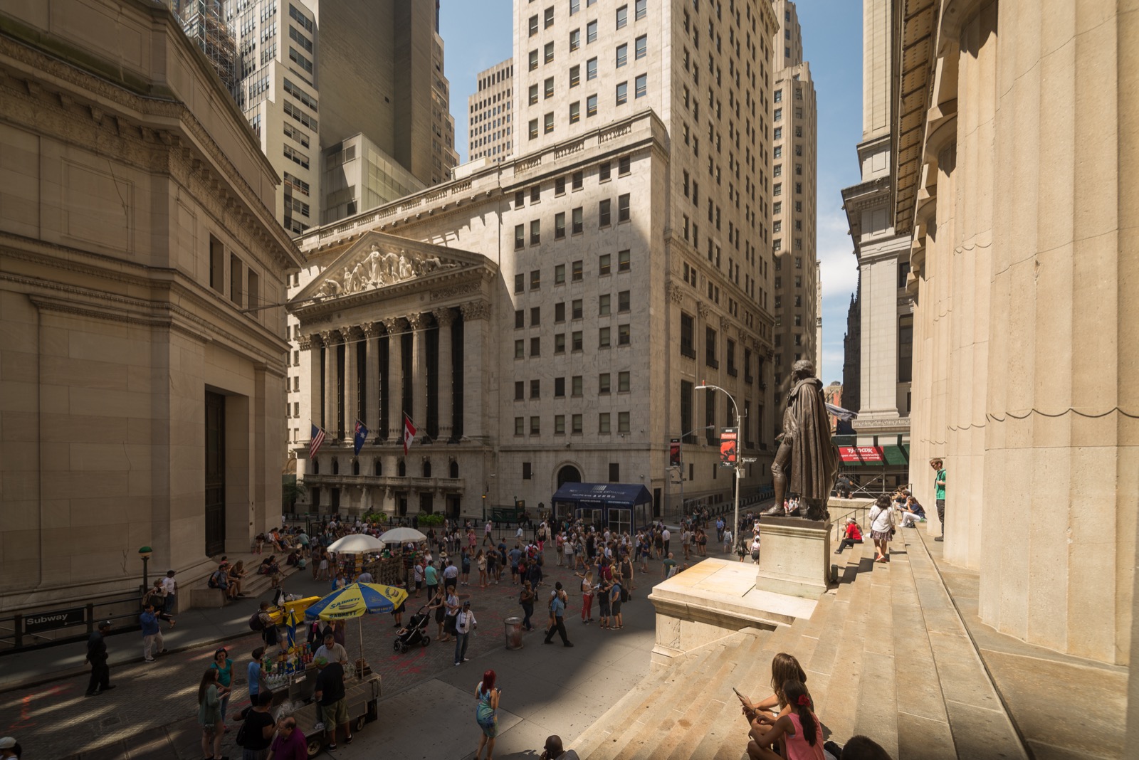 The New York Stock Exchange building on Wall Street, New York
